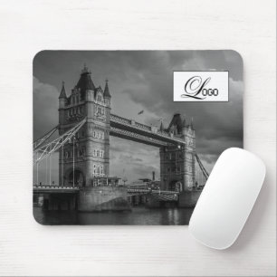 Mousepad Ponte de Brooklyn Preto e Branco Nova York Noite 