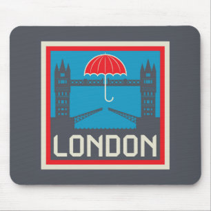 Mousepad Ponte de Londres com guarda-chuva