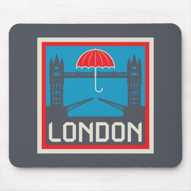 Mousepad Ponte de Londres com guarda-chuva (Frente)