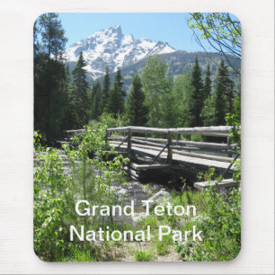 Mousepad Ponte Grand Tetons Primavera de Neve e Madeira
