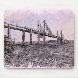 Mousepad Ponte Kessock Escócia Aquarela Artística