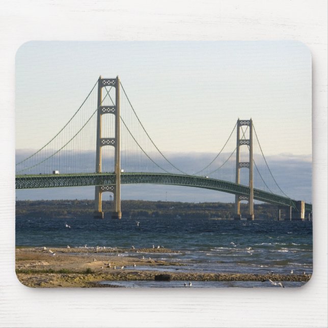 Mousepad Ponte Mackinac que abrange o estreito de 4 (Frente)