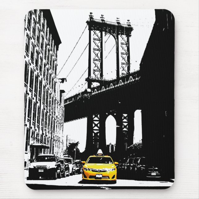 Mousepad Ponte Nyc Nova Iorque Yellow Taxi Brooklyn (Frente)