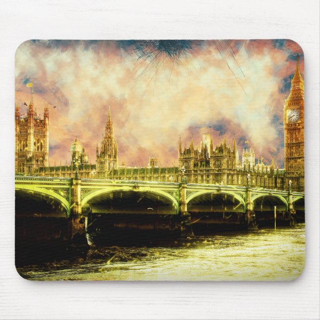 Mousepad Ponte Westminster abstrato em Londres (Frente)