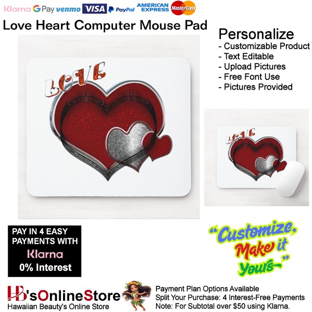 Mousepad Ponteira de Mouse Branca com Magia do Coração (Love Heart Computer Mouse Pad with White Background.)