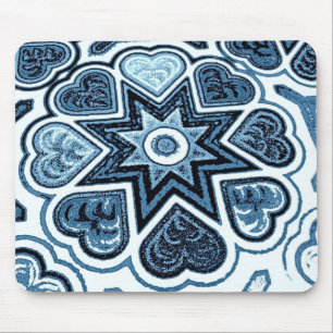 Mousepad Ponteira de Mouse Coração Azul Delft