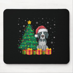 Mousepad Ponteiro Inglês Santa Hat Luzes De Natal