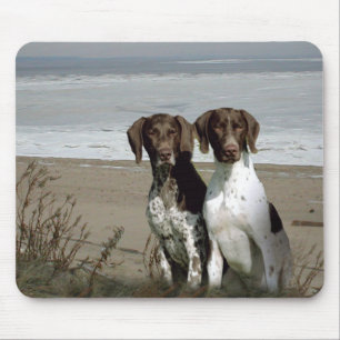 Mousepad Ponteiros de cabelos curtos alemães na praia