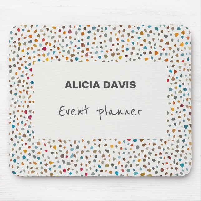 Mousepad Ponto Terrazzo Multicolorido Clássico (Frente)