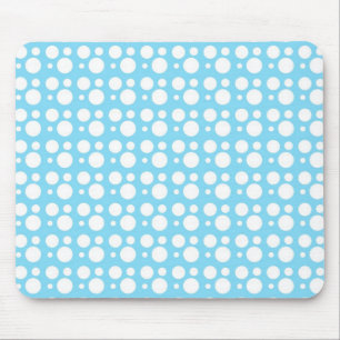 Mousepad pontos brancos, azul claro