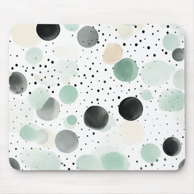 Mousepad Pontos Caprichosos Preto Creme de Hortelã (Frente)