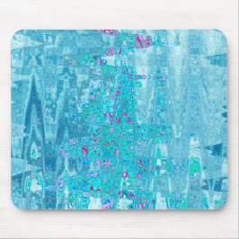 Mousepad Pontos coloridos abstratos azul gelo, cones zigue-