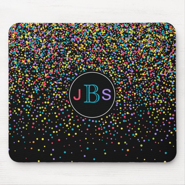 Mousepad Pontos coloridos brilhantes dos confetes (Frente)