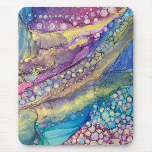 Mousepad Pontos coloridos Tinta alcoólica Abstrato líquid
