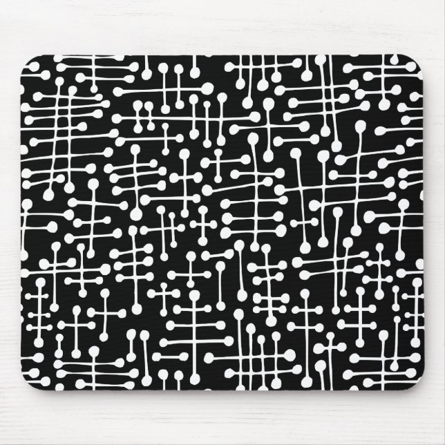 Mousepad Pontos conectados - Branco a preto (Frente)