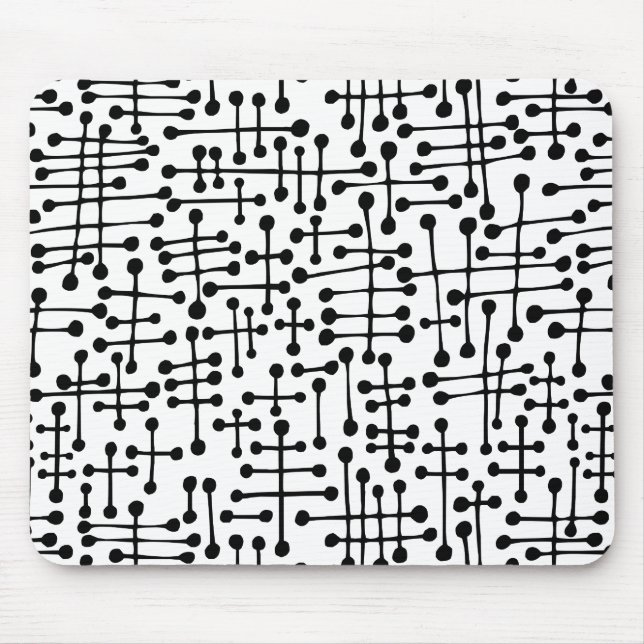 Mousepad Pontos conectados - Preto em branco (Frente)