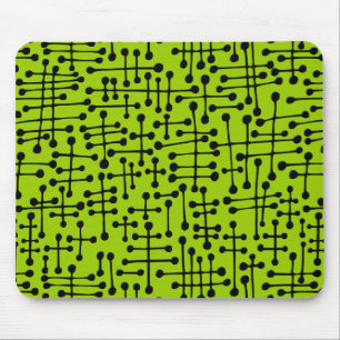 Mousepad Pontos conectados - preto no verde marciano