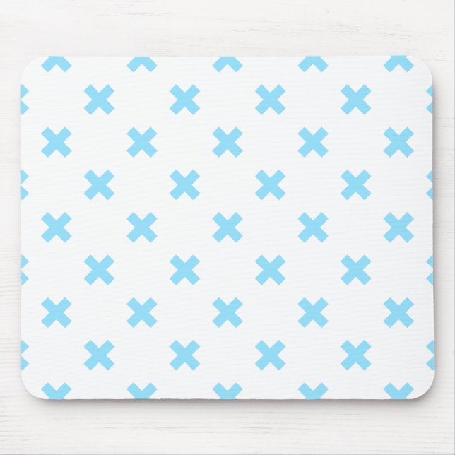 Mousepad Pontos crus azuis do bebê em branco (Frente)