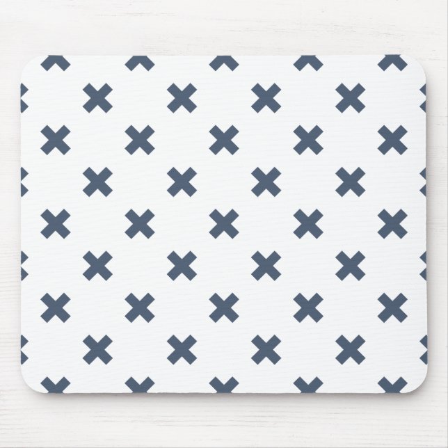 Mousepad Pontos crus de cinza azul em branco (Frente)