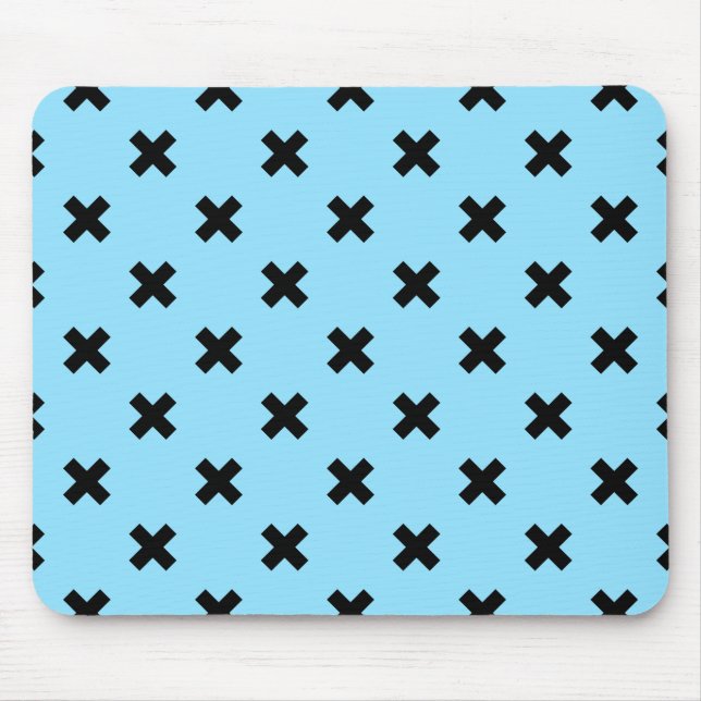 Mousepad Pontos crus pretos sobre azul-bebê (Frente)