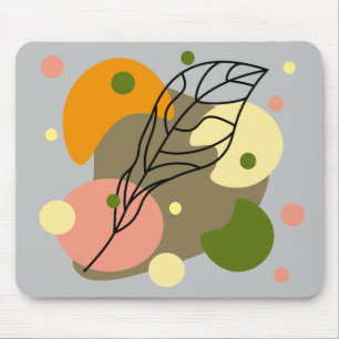 Mousepad Pontos de abstrato interessantes com folhas