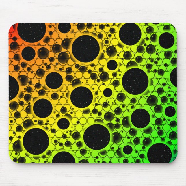 Mousepad Pontos de bolhas espaciais - Arco-íris ROYGB (Frente)