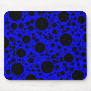 Mousepad Pontos de bolhas espaciais - Azul