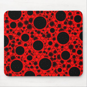 Mousepad Pontos de bolhas espaciais - Vermelho