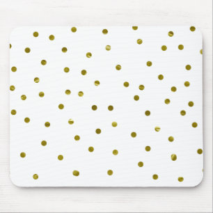 Mousepad Pontos de Confete Dourado Falso Folheado Moderno C