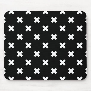 Mousepad Pontos de cruz brancos em preto