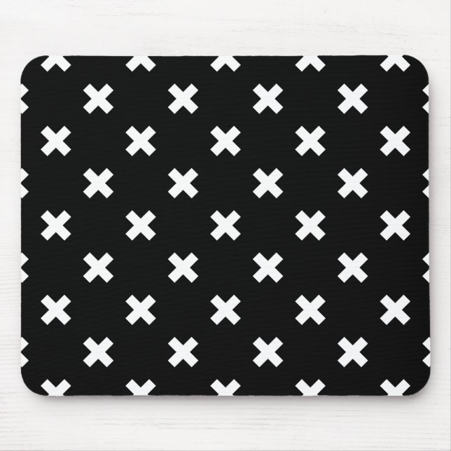 Mousepad Pontos de cruz brancos em preto (Frente)