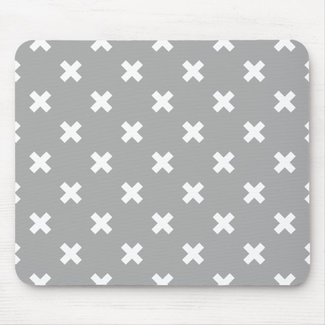 Mousepad Pontos de cruz brancos nas cinzas (Frente)