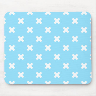 Mousepad Pontos de cruz brancos no azul-bebê