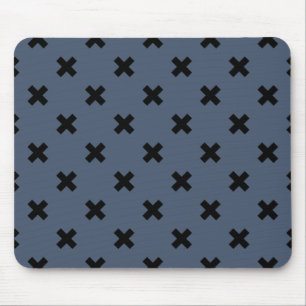 Mousepad Pontos de cruz pretos em cinzas azuis