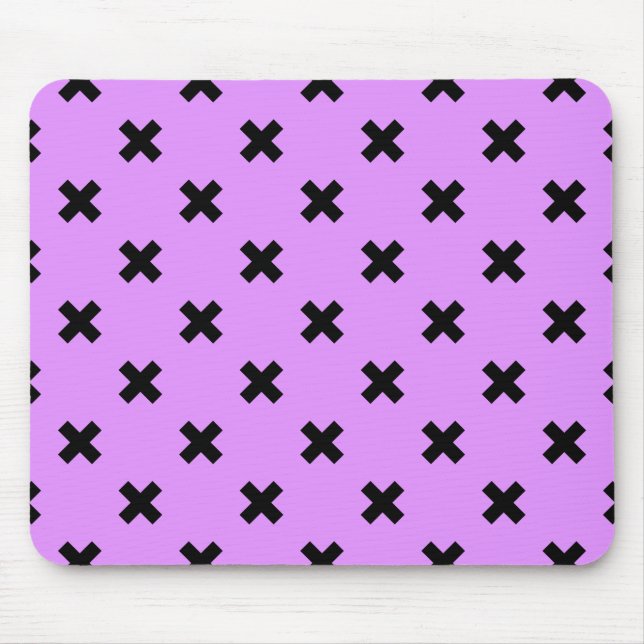 Mousepad Pontos de cruz pretos em lilás (Frente)