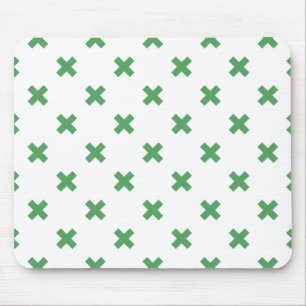 Mousepad Pontos de cruz verdes sobre o branco