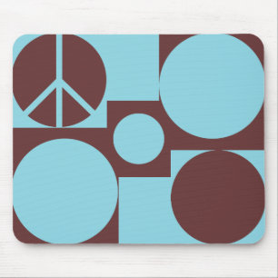 Mousepad Pontos de paz azuis e castanhos