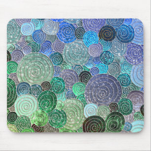 Mousepad Pontos e círculos luminosos de luxo - Água fresca