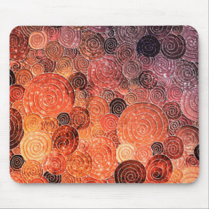 Mousepad Pontos e círculos luminosos de luxo - Laranja quen