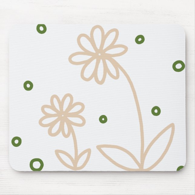 Mousepad Pontos e Visitas 2 - Branco, Areia e Verde Palm (Frente)