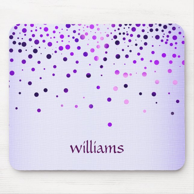 Mousepad Pontos femininos do brilho de linho roxo dos (Frente)