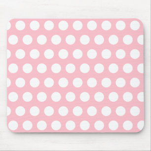 Mousepad Pontos Polka Brancos e Rosa