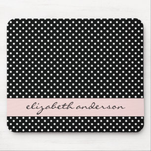Mousepad Pontos preto e branco chiques