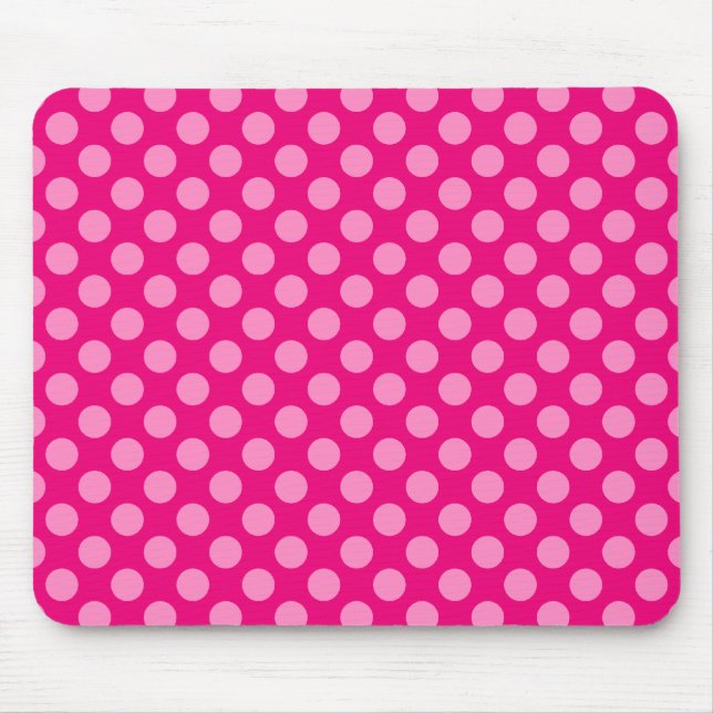 Mousepad Pontos Pretos e Rosa Claro e Escuro (Frente)