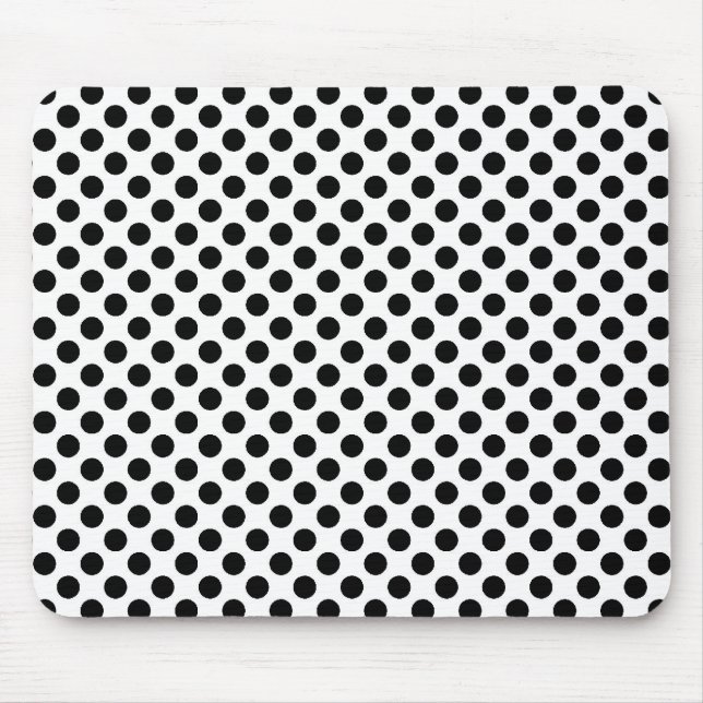 Mousepad pontos pretos em uma base de mouse branca (Frente)