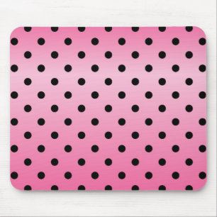 Mousepad pontos pretos legais em um fundo rosa brilhante