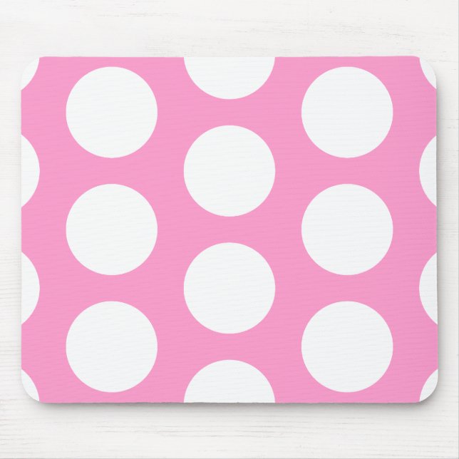 Mousepad Pontos Rosa e Branco (Frente)