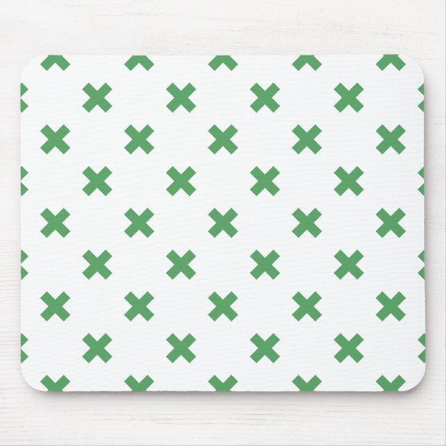 Mousepad Pontos verdes cruzados em branco (Frente)