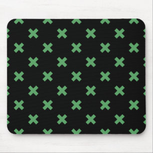 Mousepad Pontos verdes cruzados em preto