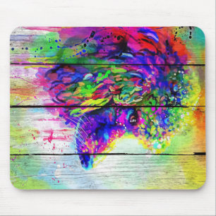 Mousepad Poodle Art-Cute Colorido, Presente Vintage- Presen